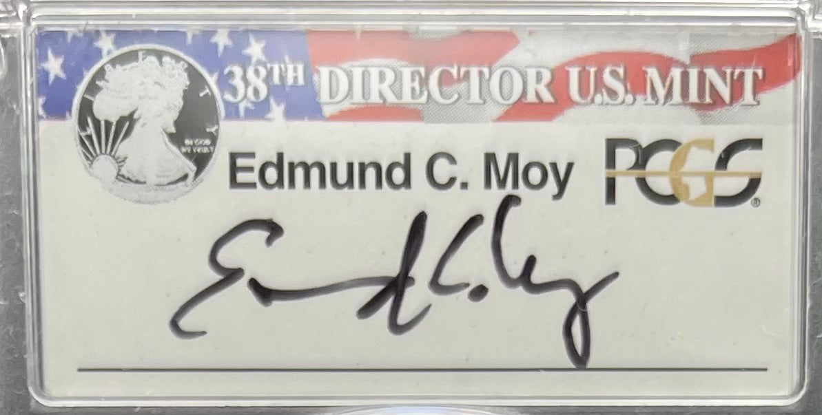 Burnished 2016 (W) $1 American Silver Eagle PCGS SP70 First Strike Edmund C Moy Signed Label Mint Condition (1 of 1,114)