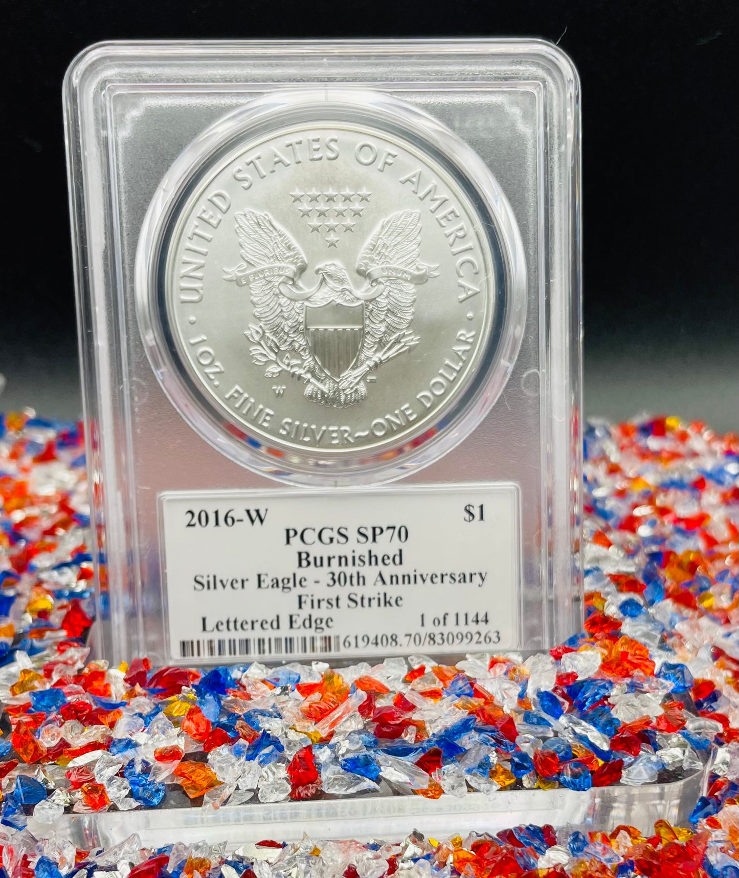 Burnished 2016 (W) $1 American Silver Eagle PCGS SP70 First Strike Edmund C Moy Signed Label Mint Condition (1 of 1,114)