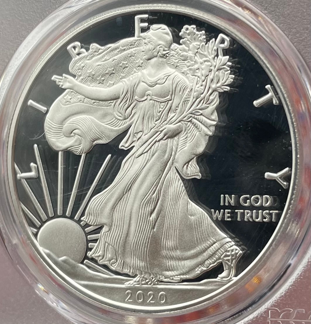 Proof 2020 (W) $1 American Silver Eagle PCGS PR70DCAM FDOI (Philadelphia) Master Designer Cleveland Signed (1 of 485)