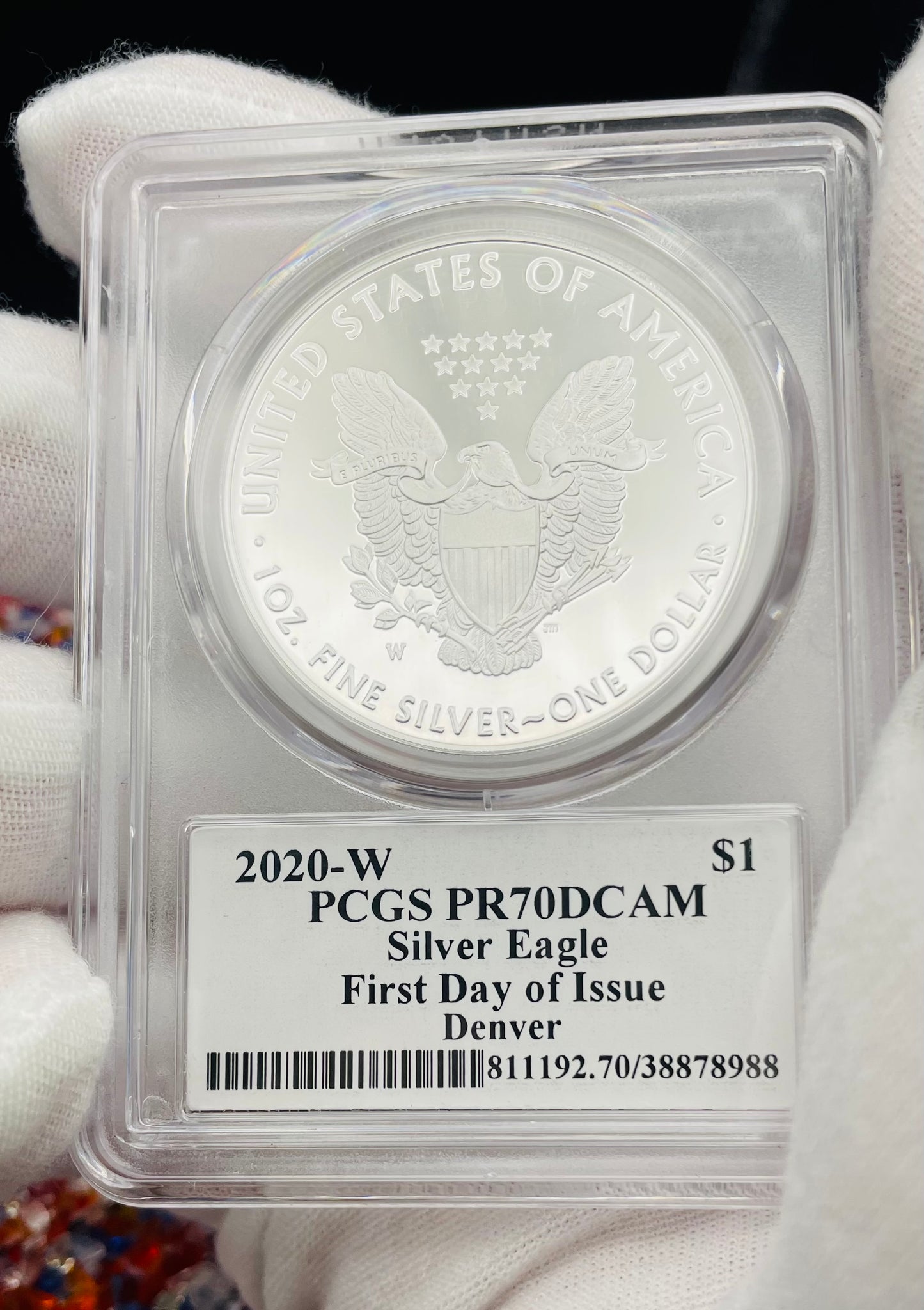 Proof 2020 (W) $1 American Silver Eagle PCGS PR70DCAM FDOI (Denver) Master Designer Cleveland Signed (1 of 487)
