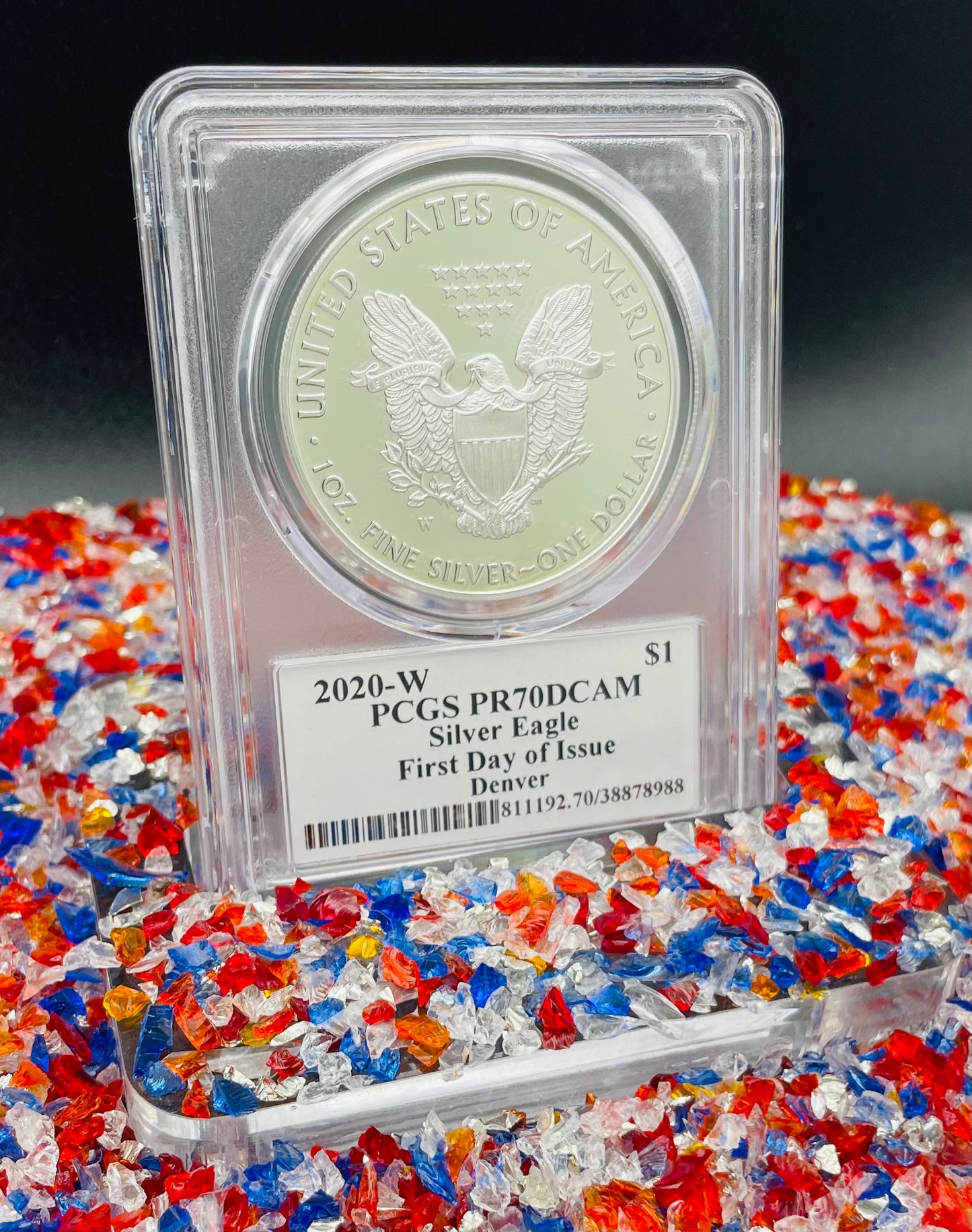 Proof 2020 (W) $1 American Silver Eagle PCGS PR70DCAM FDOI (Denver) Master Designer Cleveland Signed (1 of 487)