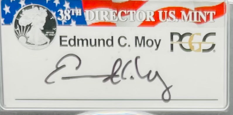 Burnished 2016 (W) $1 American Silver Eagle PCGS SP70 First Strike Edmund C Moy Signed Label Mint Condition (1 of 1,114)
