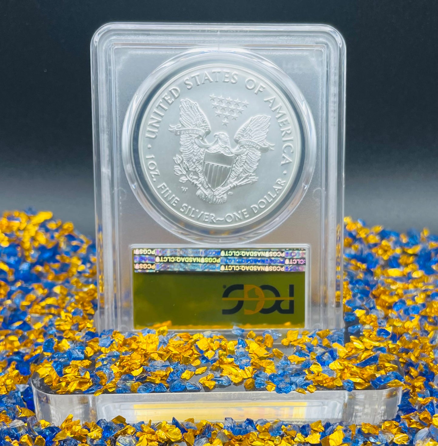 Burnished 2016 (W) $1 American Silver Eagle PCGS SP70 First Strike Gold Foil Label Mint Condition (1 of 2,016)