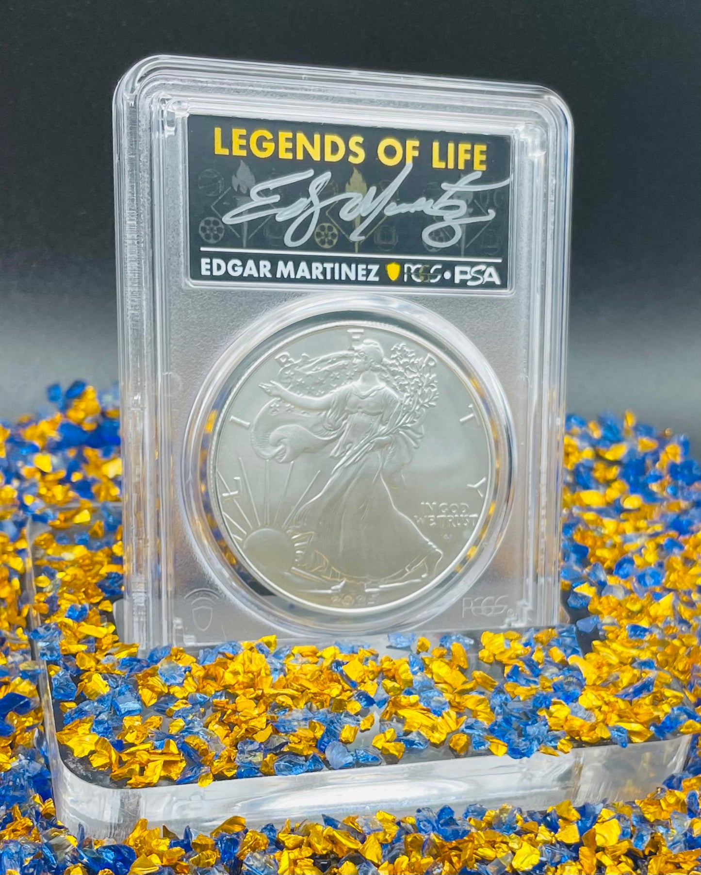 2025 $1 American Silver Eagle PCGS MS70 First Strike Legends of Life MLB Hall of Fame Edgar Martinez Signed Label Mint Condition (1 of 25)