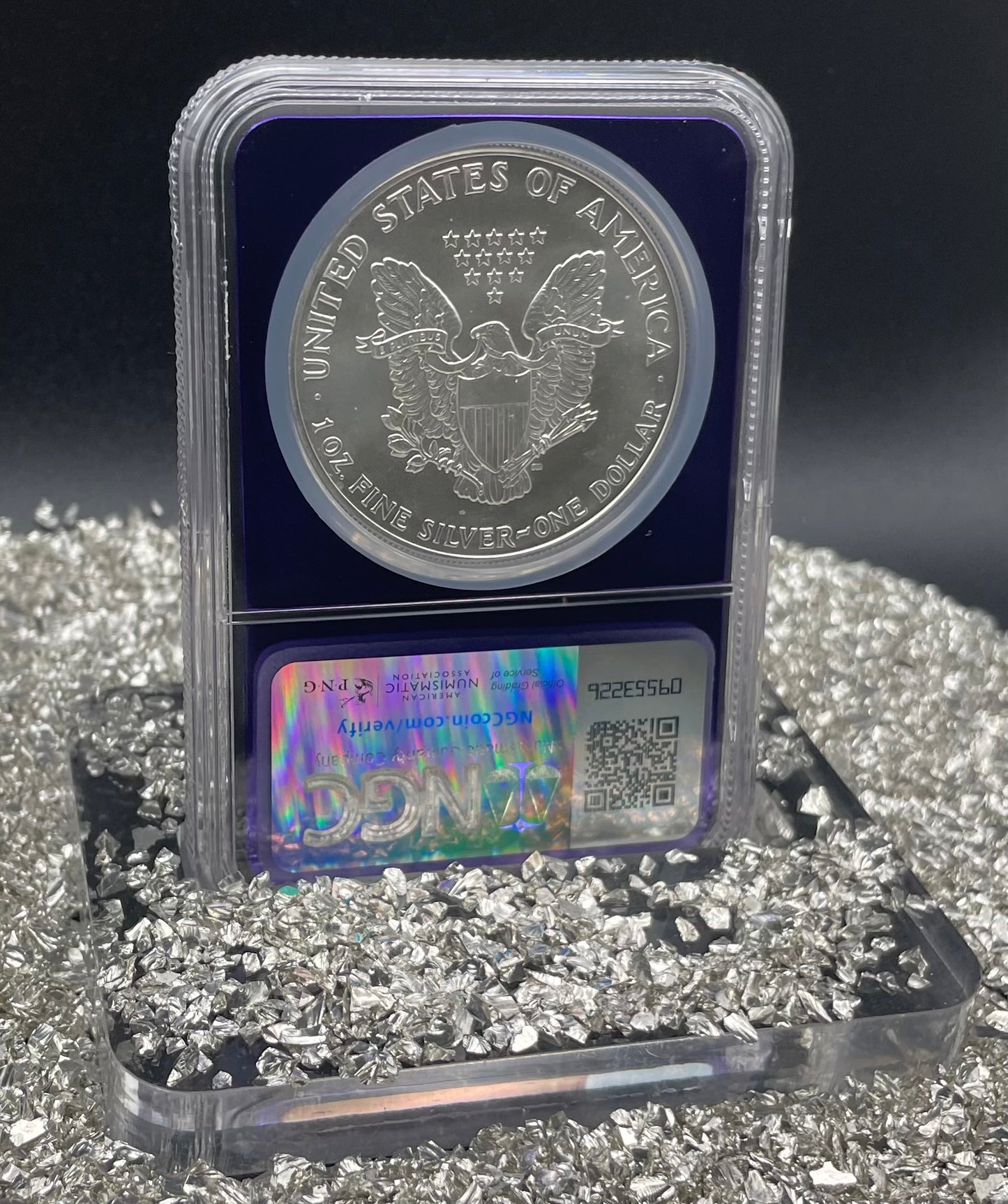 1987 $1 American Silver Eagle NGC MS69 Rare Purple Holder Trader Bea Private Issue