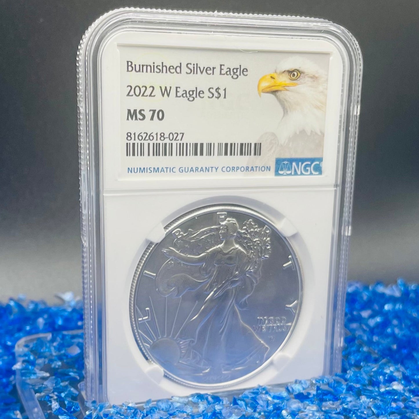 Burnished 2022 (W) $1 American Silver Eagle NGC MS70 Rare Silver Eagle Label