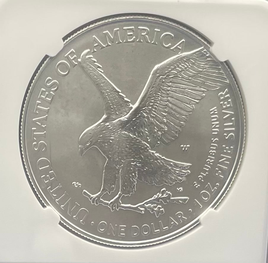 Burnished 2022 (W) $1 American Silver Eagle NGC MS70 Rare Silver Eagle Label