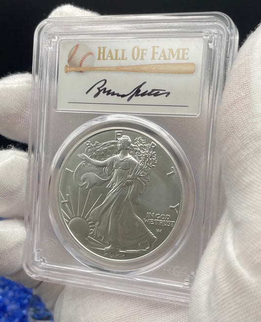 2022 $1 American Silver Eagle PCGS MS70 FDOI MLB Bruce Sutter Signed Label Mint Condition (Rare 1 of 21)