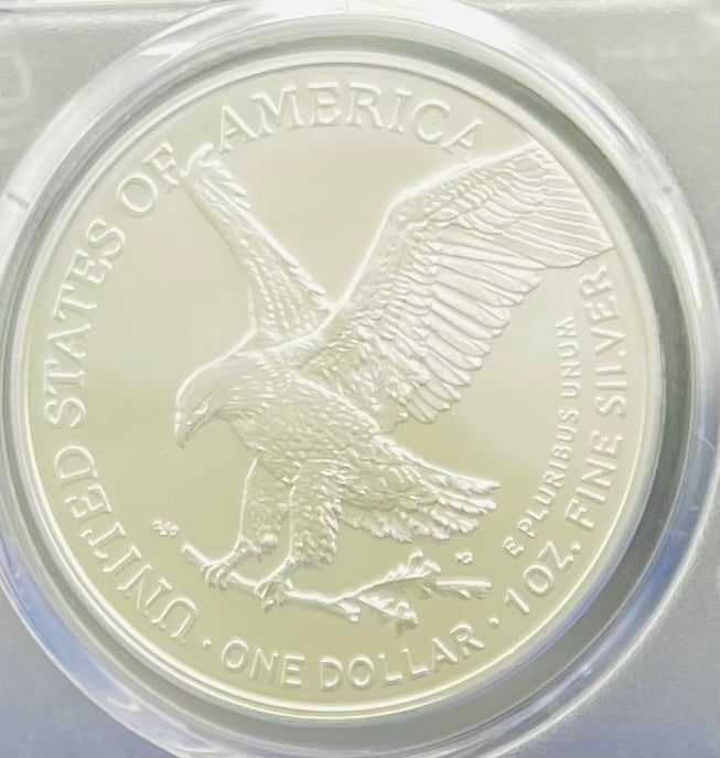 2024 $1 (W) American Silver Eagle PCGS MS70 First Day of Issue Gold Foil Label Mint Condition (Rare 1 of 2,024)