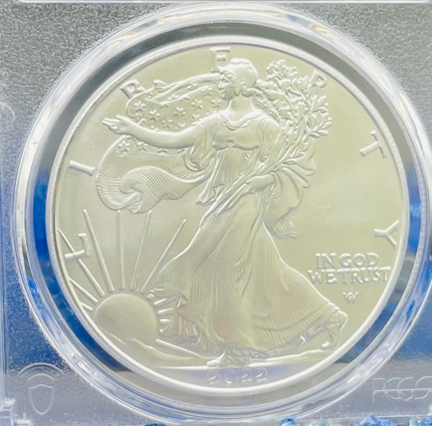 2022 $1 American Silver Eagle PCGS MS70 First Strike Legends of Life NFL Hall of Fame Billy Shaw Signed Label Mint Condition (1 of 61)