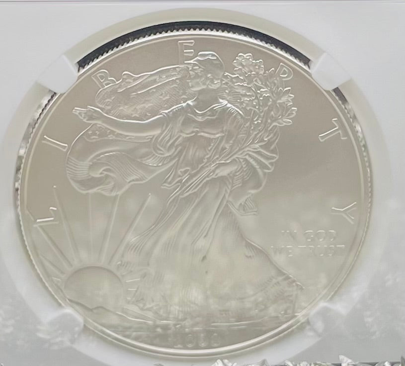 Burnished 2008 $1 (W) American Silver Eagle NGC MS70 Brown Label Mint Condition