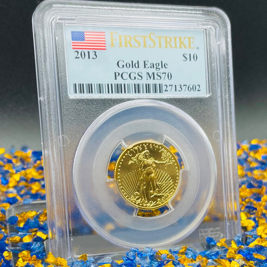 2013 $10 American Gold Eagle PCGS MS70 First Strike Flag Label (Rare 1 of 754)