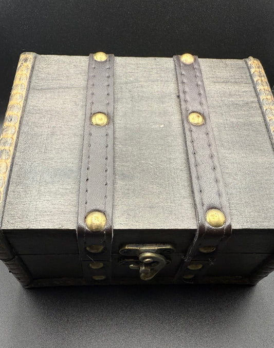New Vintage Wooden Box, Pirate Treasure Chest, Jewelry Box, Antique Decor, Hand Crafted