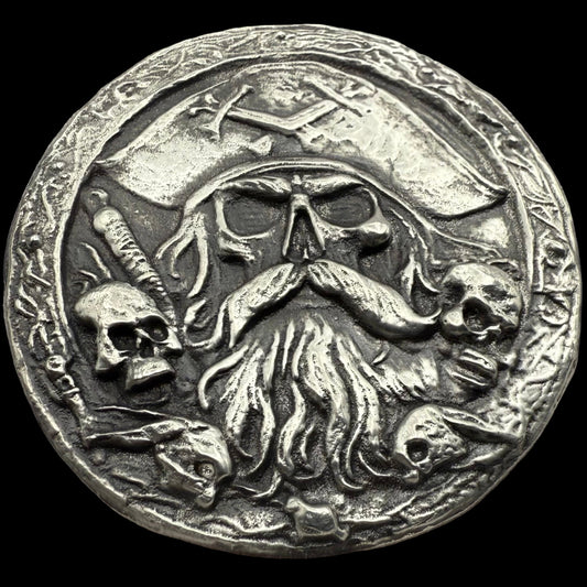Pirate Deck Boss The Dead Bosun 2025 1.8 Troy Ounce .999 Fine Silver Round Hand Crafted Includes Wood Treasure Chest, Capsule & COA Mint Condition Limited Edition (1 of 25)