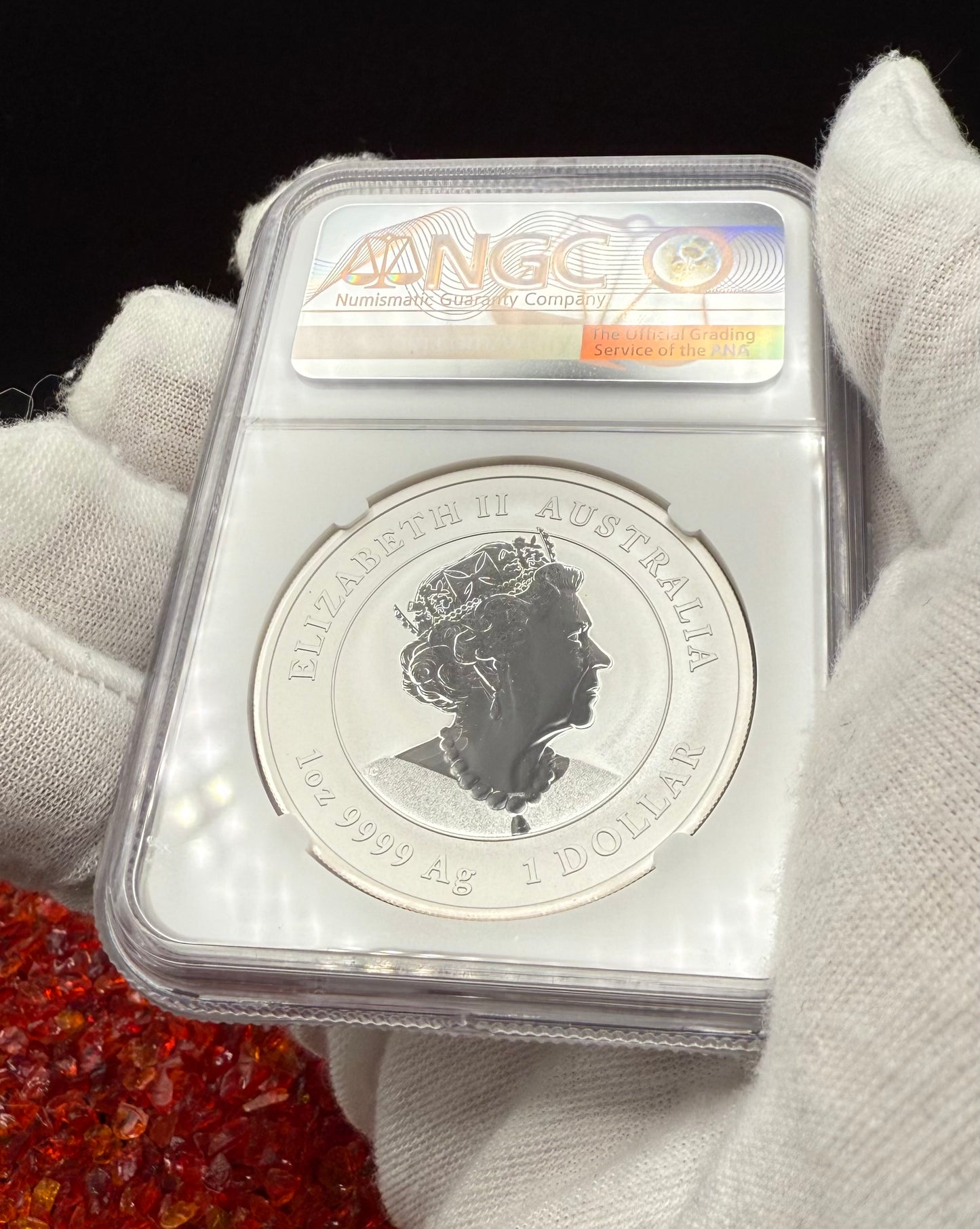 2023 P Silver $1 Australia Lunar Series III Year of the Rabbit Colorized Brown NGC MS70 First Releases Red Lunar Label New Holder Mint Condition (1 of 311)