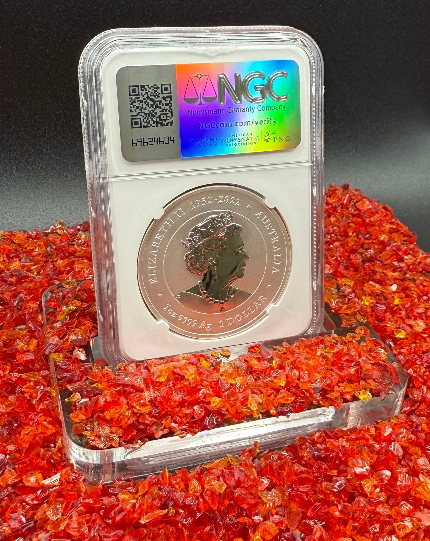 2024 P125 Silver $1 Australia Lunar Series III Year of the Dragon Blue Colorized NGC MS70 First Releases Perth Stamp & Coin Show Red Lunar Label New Holder (Rare 1 of 196)