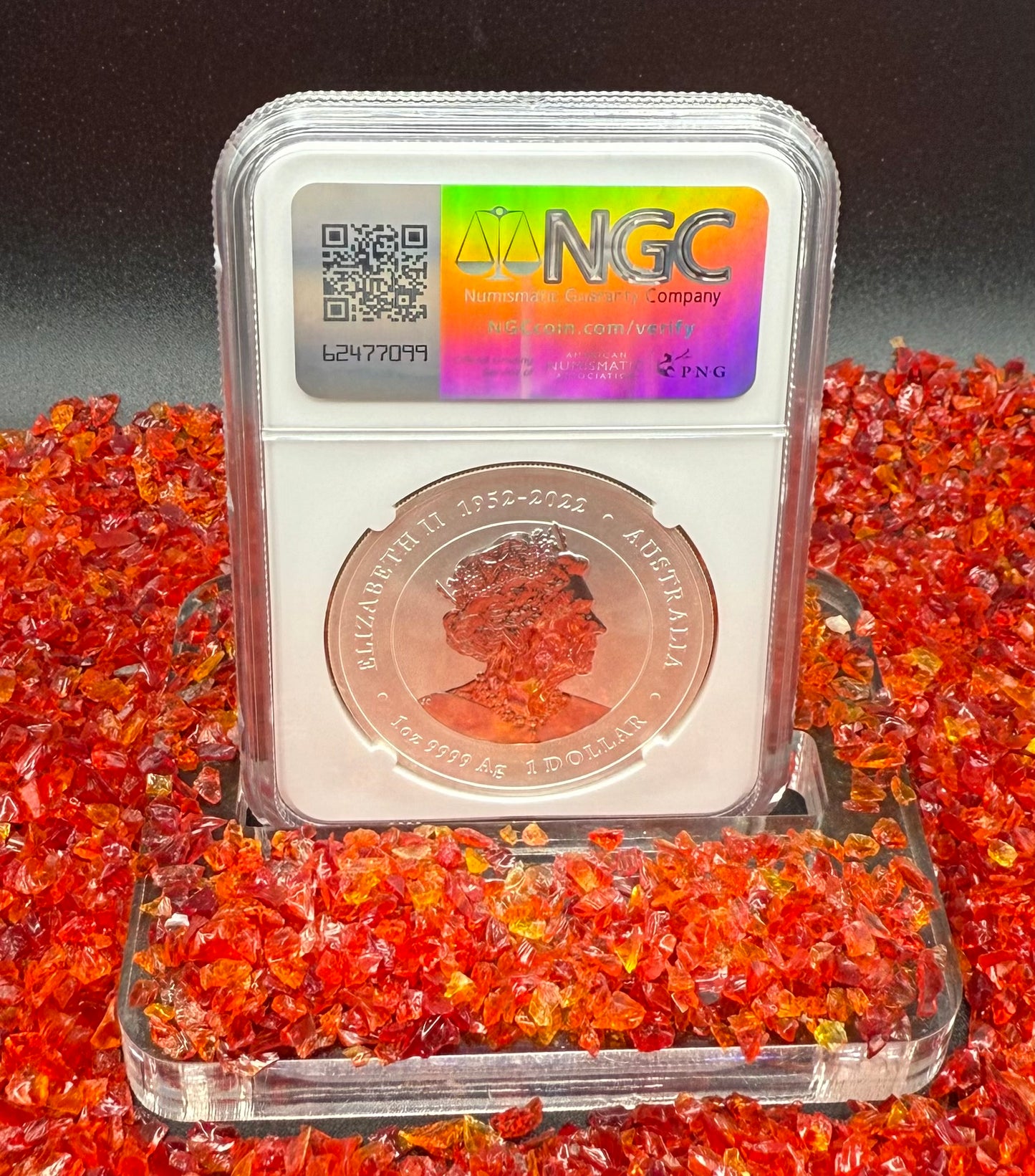 2024 P125 Silver $1 Australia Lunar Series III Year of the Dragon White Colorized NGC MS70 First Releases ANDA Melbourne Money Expo Red Lunar Label New Holder (Rare 1 of 114)