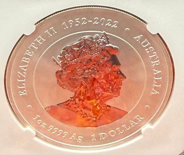 2024 P125 Silver $1 Australia Lunar Series III Year of the Dragon White Colorized NGC MS70 First Releases ANDA Melbourne Money Expo Red Lunar Label New Holder (Rare 1 of 114)