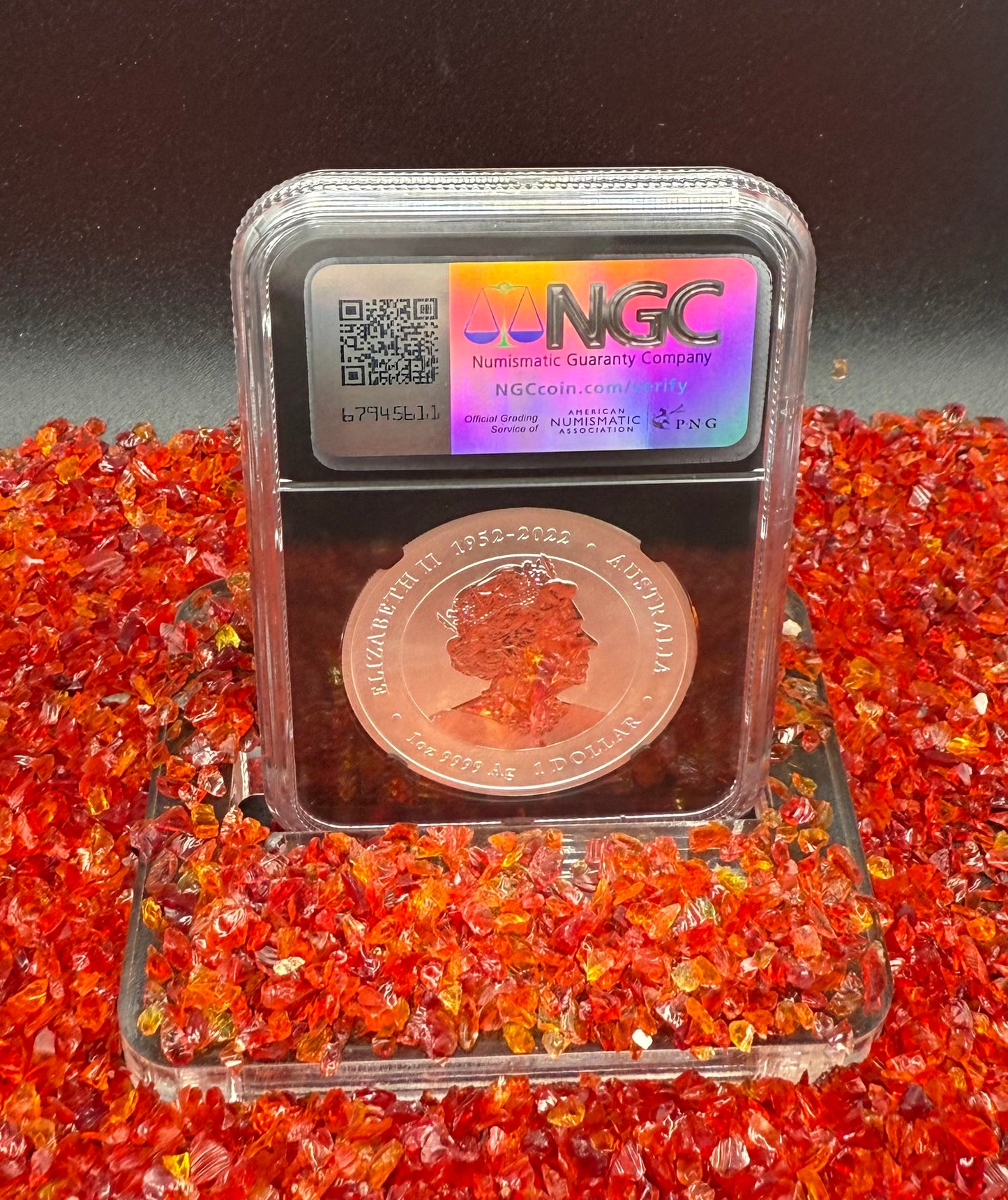 2024 P125 Silver $1 Australia Lunar Series III Year of the Dragon Gold Colorized NGC MS70 Early Releases ANA Chicago Red Lunar Label Black Core New Holder (Rare 1 of 138)