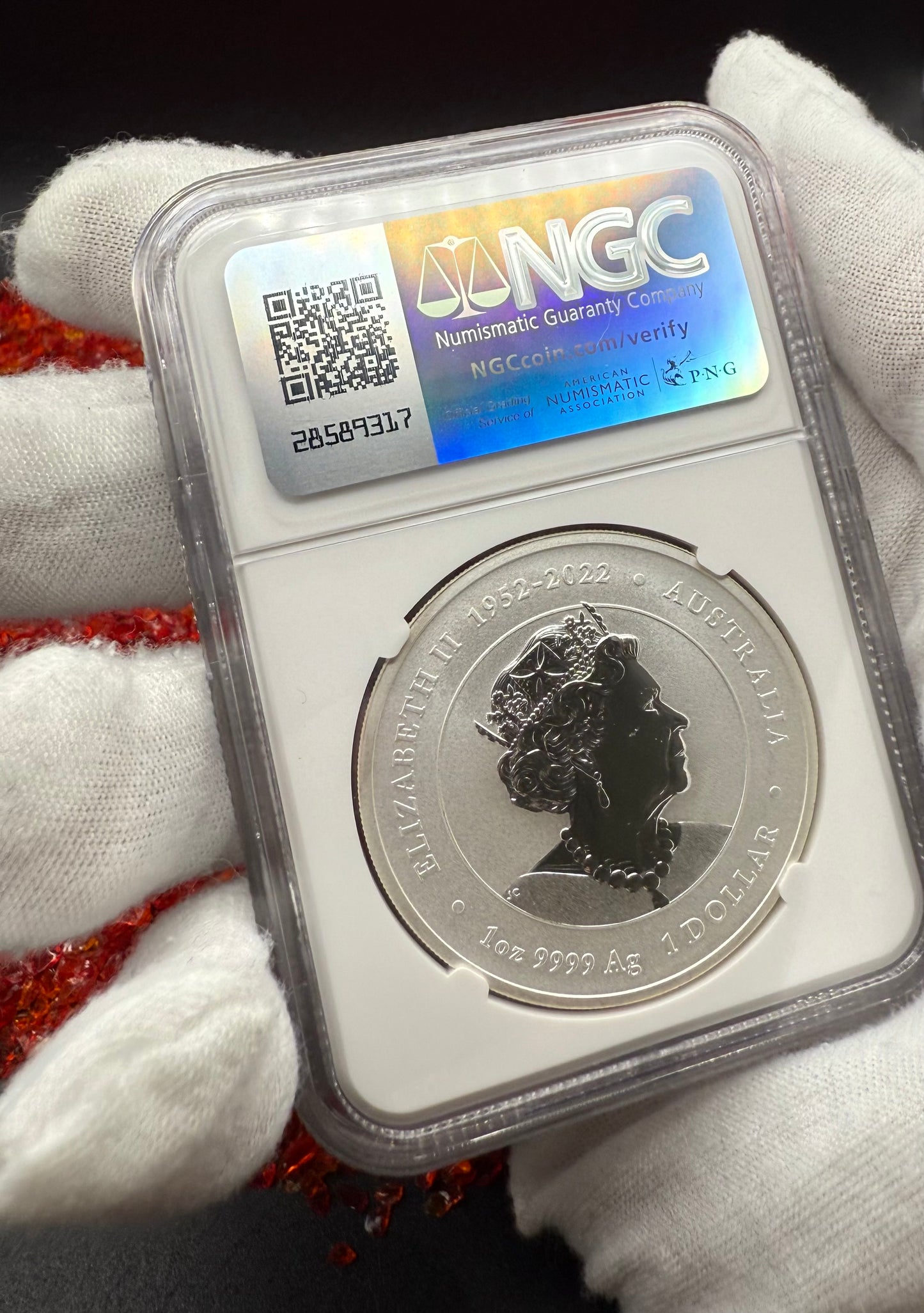 2024 P125 Silver $1 Australia Lunar Series III Year of the Dragon Gold Colorized NGC MS70 First Releases ANA Chicago Red Lunar Label New Holder (Rare 1 of 200)