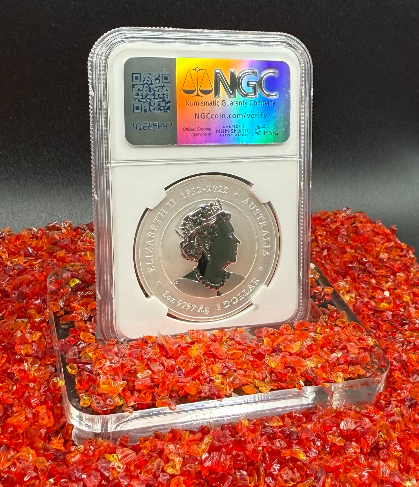 2024 P125 Silver $1 Australia Lunar Series III Year of the Dragon Purple Colorized NGC MS70 Brown Label New Holder (Rare 1 of 34)