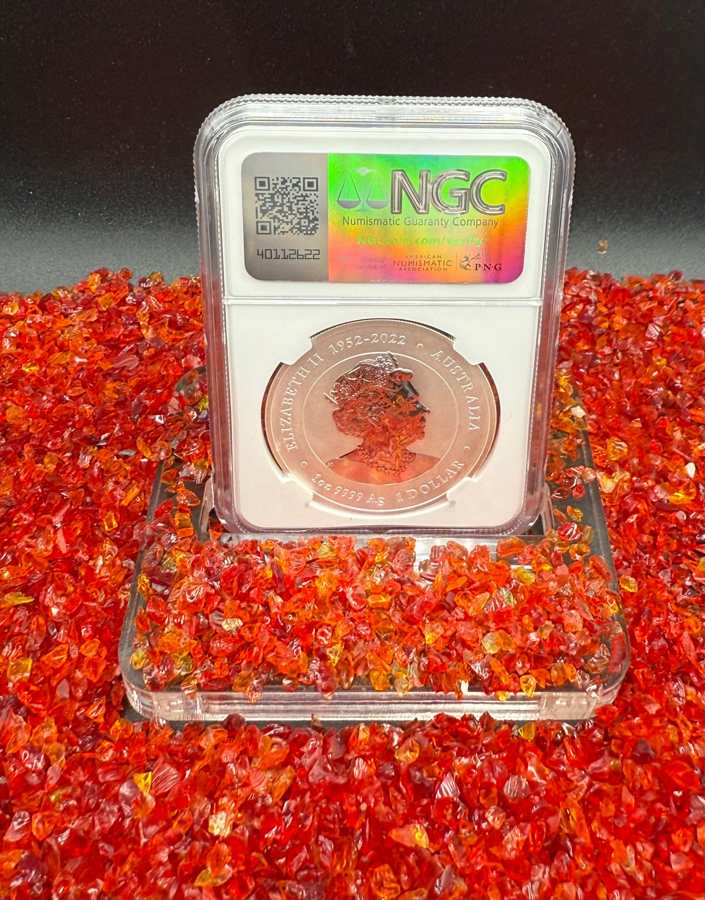 2024 P125 Silver $1 Australia Lunar Series III Year of the Dragon Red Colorized NGC MS70 Brown Label New Holder (Rare 1 of 90)