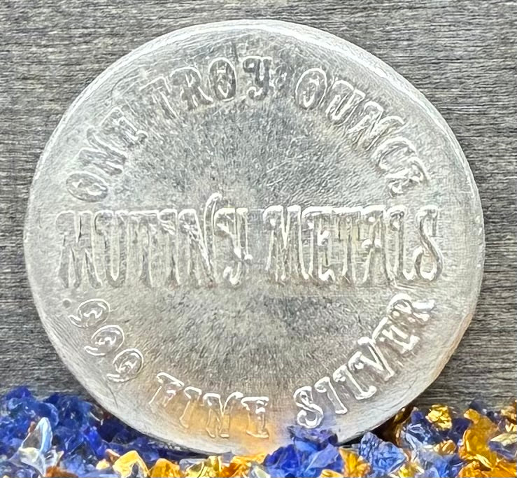 'Owl Amongst The Graves' Hand Crafted by Mutiny Metals 1 Troy Ounce .999 Fine Silver Round High Relief Antique Finish Includes Wood Treasure Chest, Capsule & COA. Limited Edition