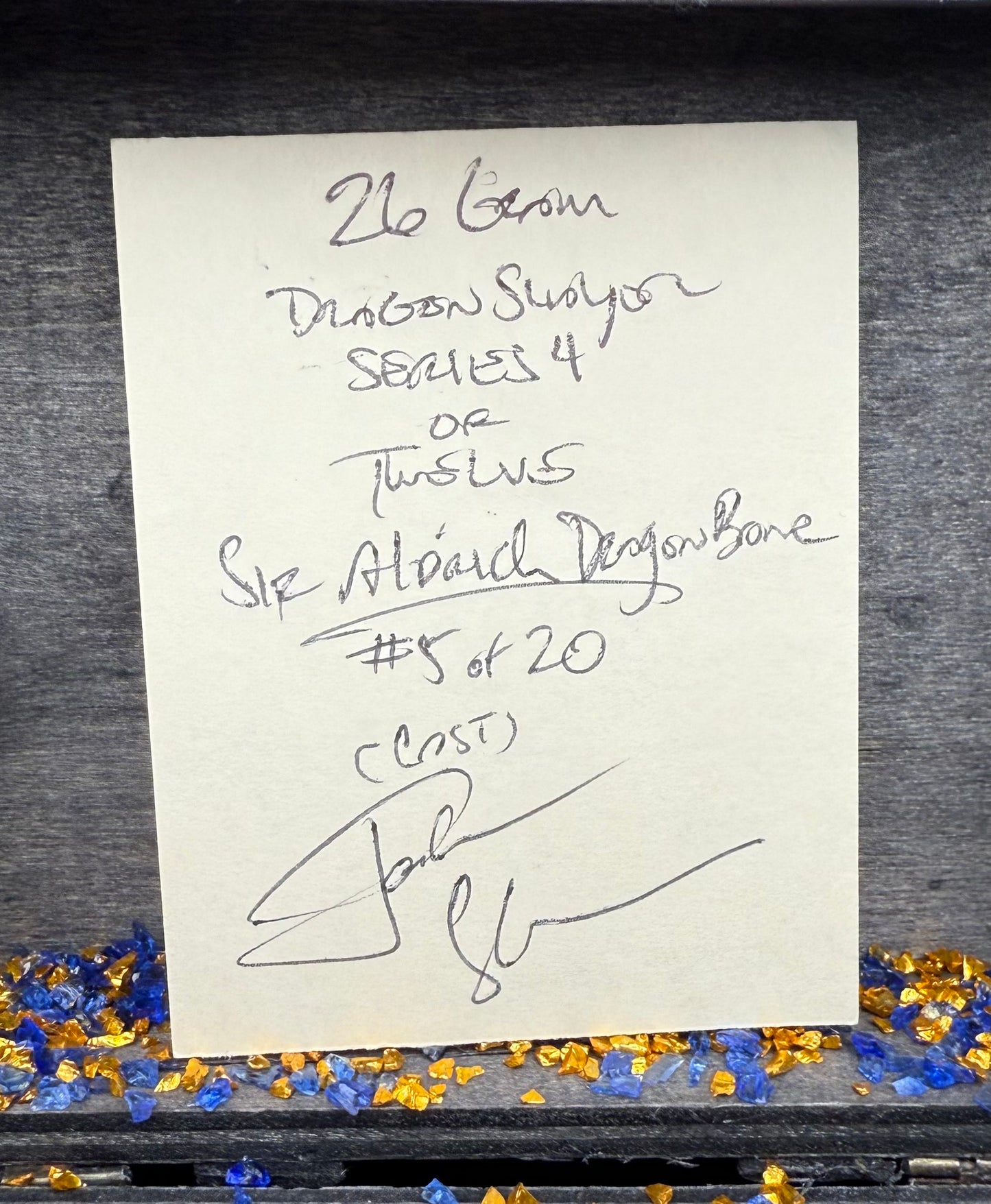 'Dragon Slayer' Hand Crafted by Drone Silver 26 Grams .999 Fine Silver Round Antique Finish Includes Wood Treasure Chest, Capsule & COA (1 of 20)