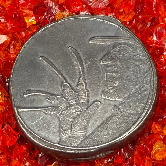 'Freddy Krueger Sweet Dreams' Hand Crafted by Hard Knox Metals 1 oz .999 Fine Silver Round Oxidized Finish Includes Wooden Treasure Box, Capsule & COA Limited Edition