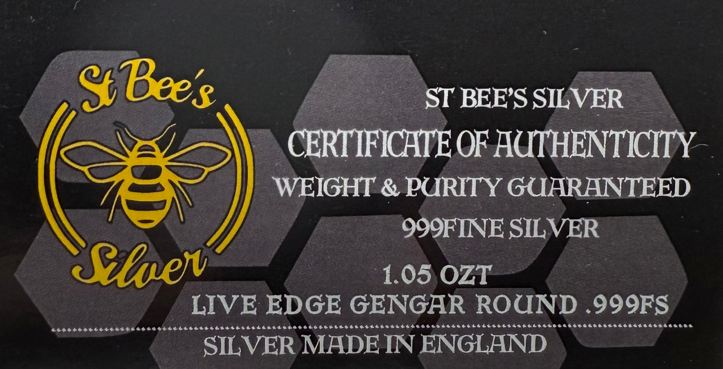 Pokémon ' Gengar' 1.05 oz .999 Pure Silver Round Hand Crafted by St Bee's in England, Satin Finish, Includes Poké Ball & COA, Mint Condition Limited Edition