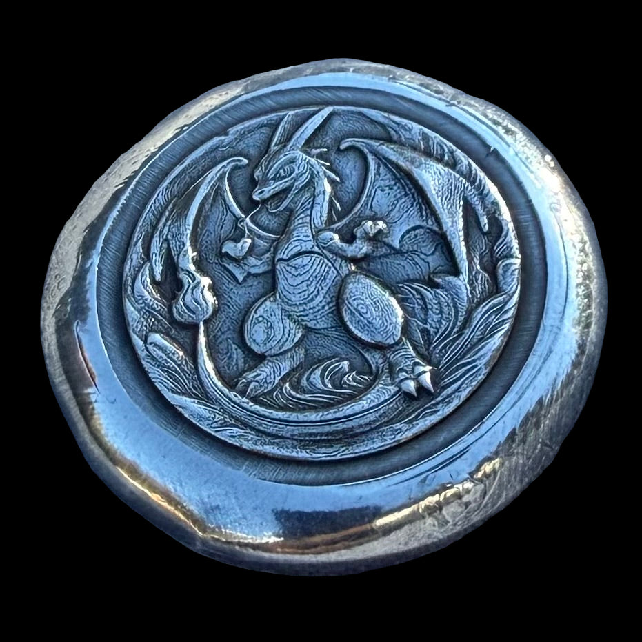 Pokémon 'Charizard' 1.25 oz .999 Pure Silver Round Hand Crafted by St Bee's in England, Shiny Finish, Includes Poké Ball & COA, Mint Condition Limited Edition