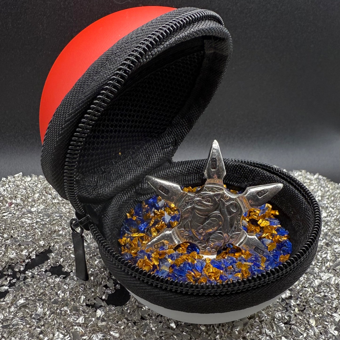 Pokémon 'Blastoise Star' 1.08 oz .999 Fine Silver Star Hand Crafted by St Bee's in England, Shiny Finish, Includes Poké Ball & COA, Mint Condition, Limited Edition