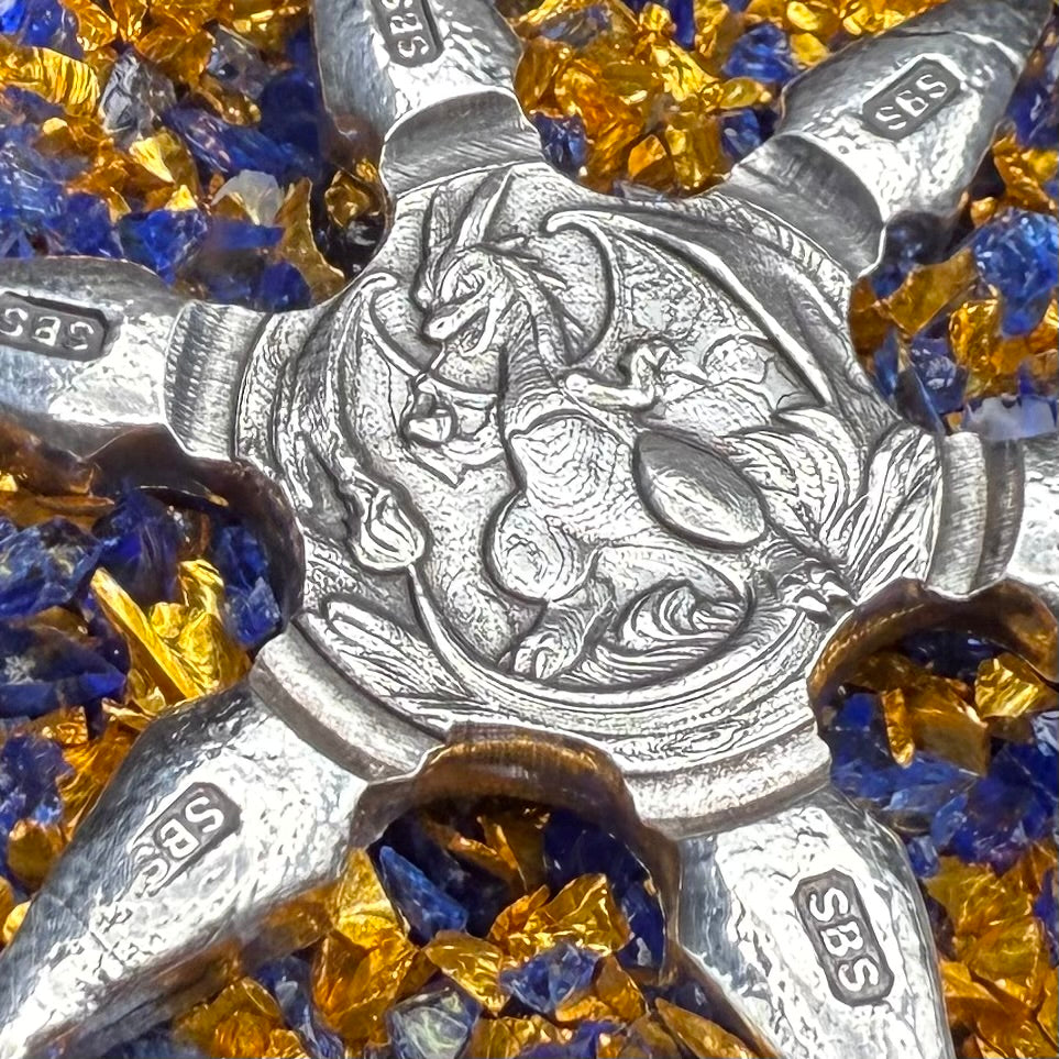 Pokémon 'Charizard Star' 1.08 oz .999 Fine Silver Star Hand Crafted by St Bee's in England, Shiny Finish, Includes Poké Ball & COA, Mint Condition, Limited Edition