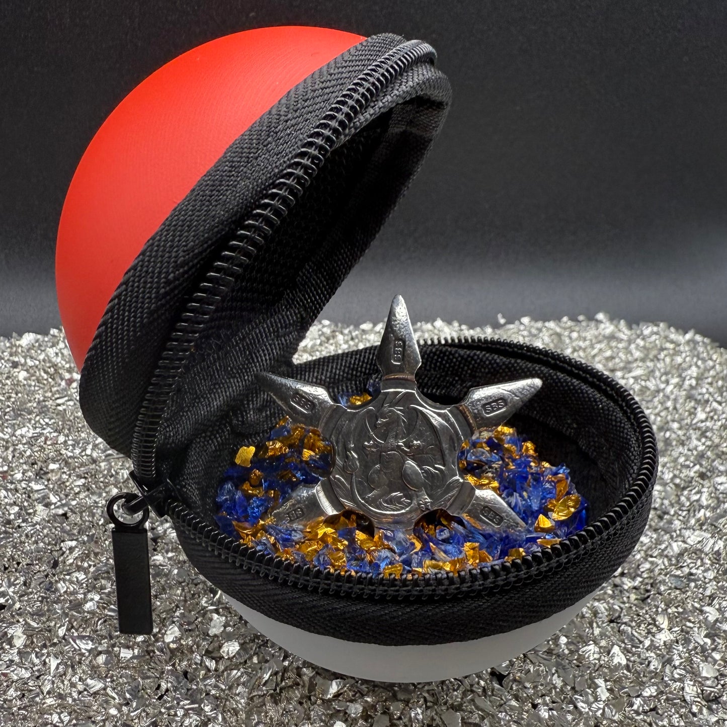 Pokémon 'Charizard Star' 1.08 oz .999 Fine Silver Star Hand Crafted by St Bee's in England, Shiny Finish, Includes Poké Ball & COA, Mint Condition, Limited Edition