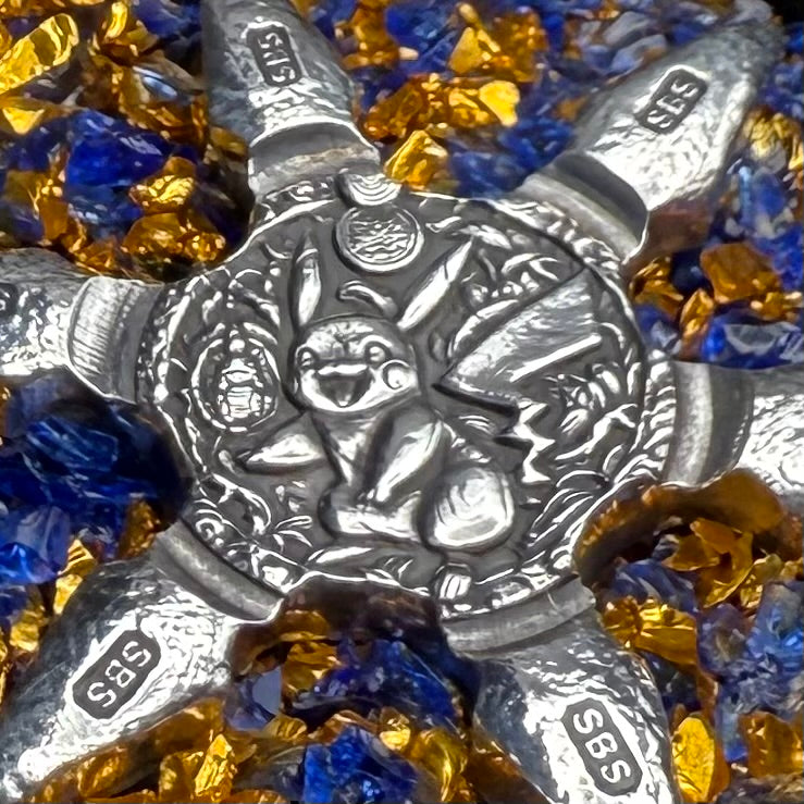 Pokémon 'Pikachu Star' 1.06 oz .999 Fine Silver Star Hand Crafted by St Bee's in England, Shiny Finish, Includes Poké Ball & COA, Mint Condition, Limited Edition