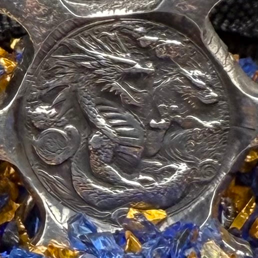 'Twin Dragon Star' 1.04 oz .999 Fine Silver Star Hand Crafted by St Bee's in England, Shiny Finish, Includes Earbud Case & COA, Mint Condition, Limited Edition