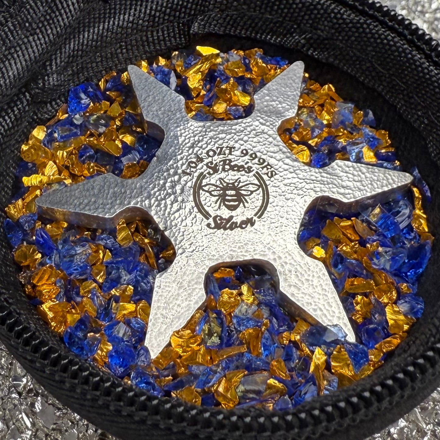 'Twin Dragon Star' 1.04 oz .999 Fine Silver Star Hand Crafted by St Bee's in England, Shiny Finish, Includes Earbud Case & COA, Mint Condition, Limited Edition