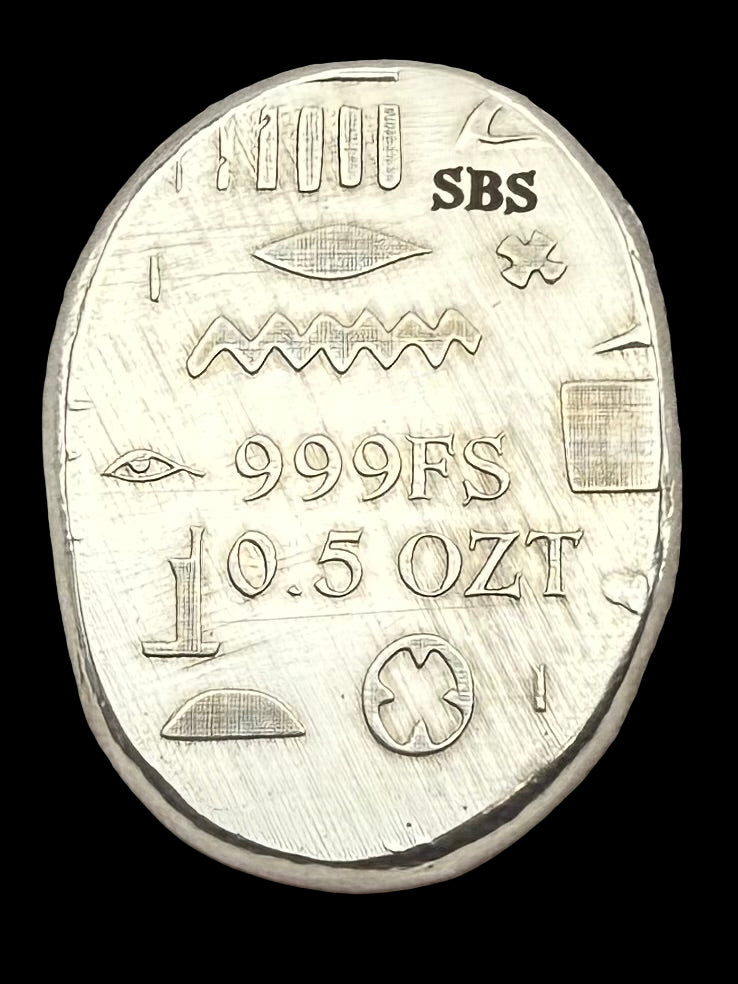 Egyptian Series 'Falcon' .5 oz .999 Pure Silver Nugget Hand Crafted by St Bee's in England, Antique Finish, Includes Wooden Box & COA, Mint Condition Limited Edition