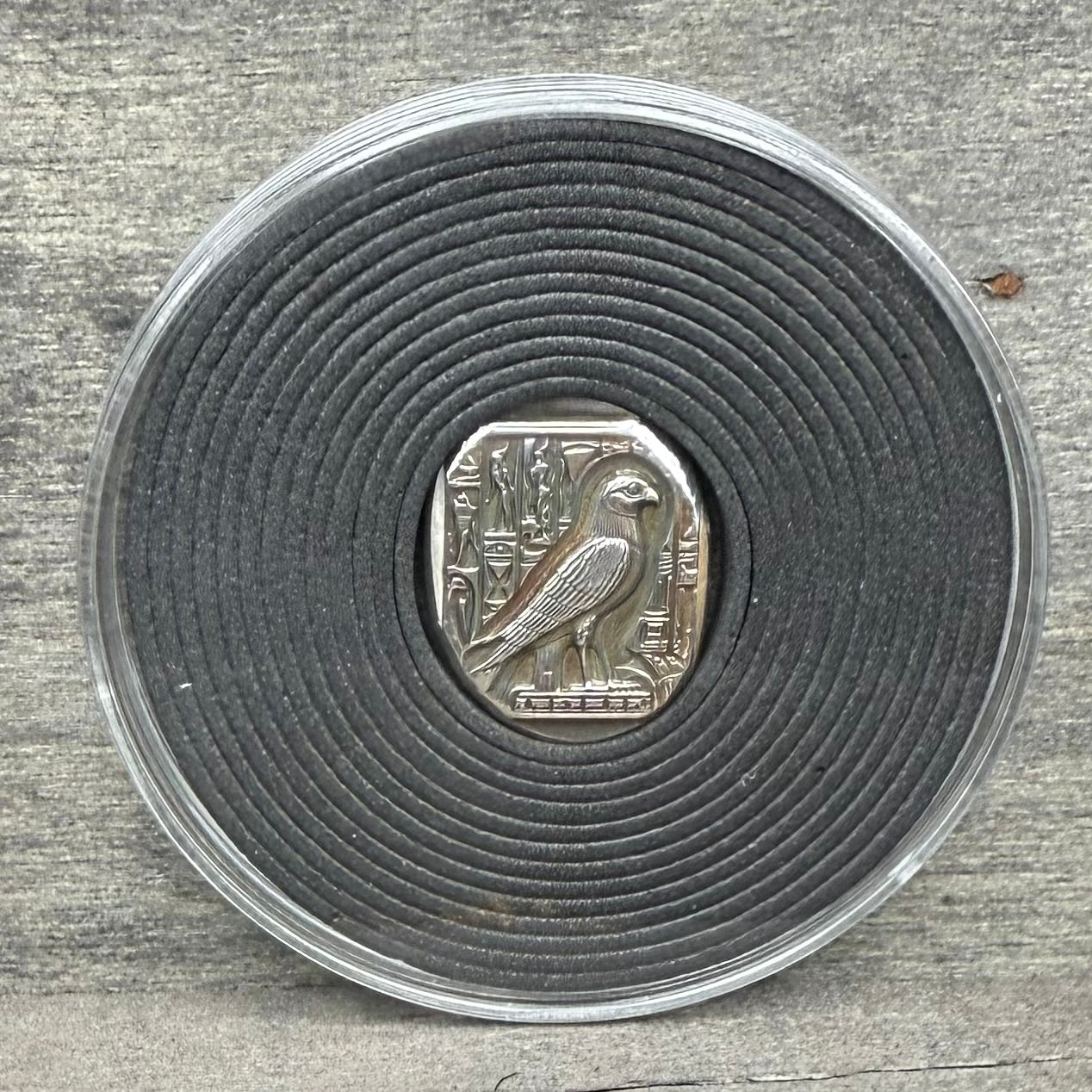 Egyptian Series 'Falcon' .5 oz .999 Pure Silver Nugget Hand Crafted by St Bee's in England, Antique Finish, Includes Wooden Box & COA, Mint Condition Limited Edition