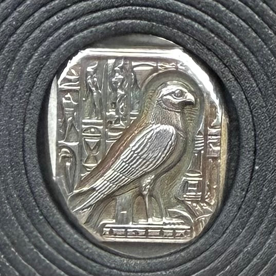 Egyptian Series 'Falcon' .5 oz .999 Pure Silver Nugget Hand Crafted by St Bee's in England, Antique Finish, Includes Wooden Box & COA, Mint Condition Limited Edition