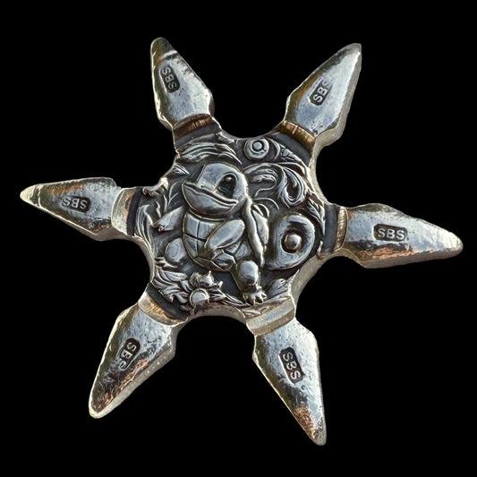 Pokémon 'Squirtle Star' 1.12 oz .999 Fine Silver Star Hand Crafted by St Bee's in England, Shiny Finish, Includes Poké Ball & COA, Mint Condition, Limited Edition