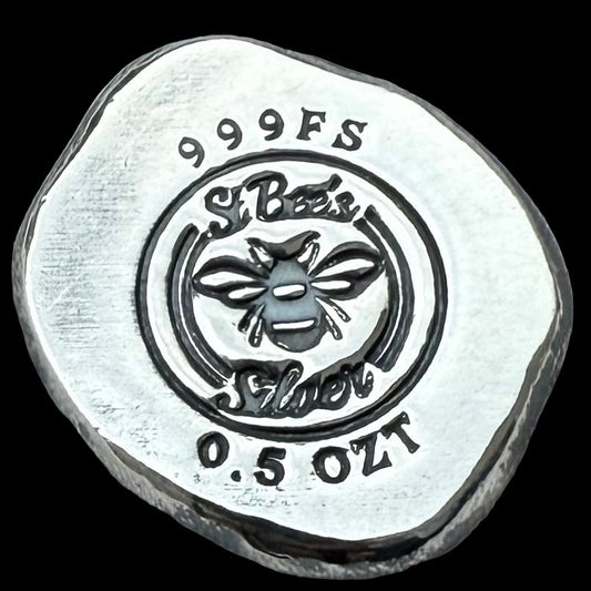 'Kingfisher' .5 oz .999 Pure Silver Nugget Hand Crafted by St Bee's in England, Shiny Finish, Includes Wooden Box & COA, Mint Condition Limited Edition