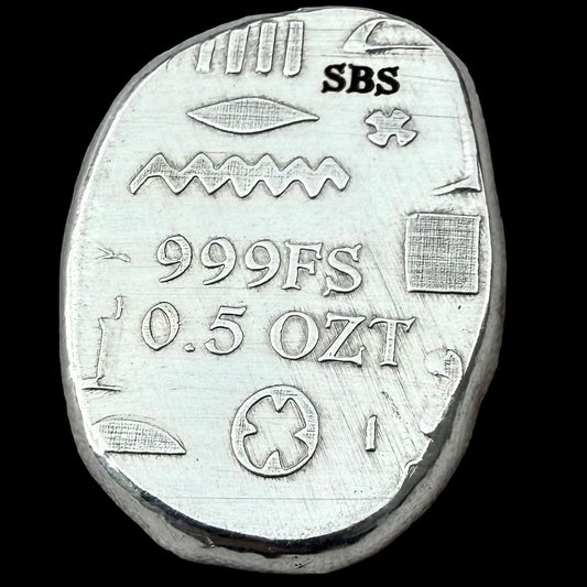 Egyptian Series 'Scarab' .5 oz .999 Pure Silver Nugget Hand Crafted by St Bee's in England, Antique Finish, Includes Wooden Box & COA, Mint Condition Limited Edition