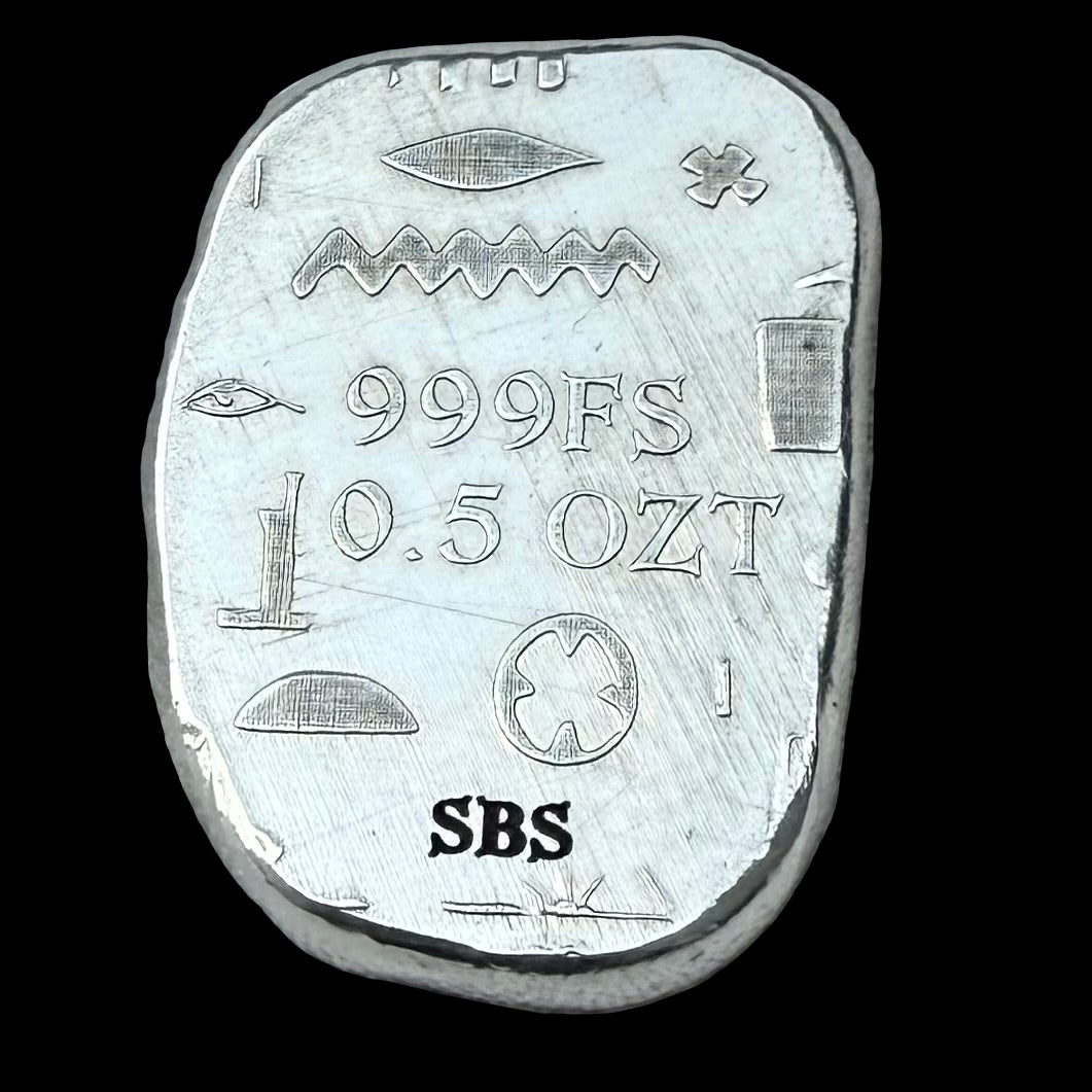 Egyptian Series 'Anubis' .5 oz .999 Pure Silver Nugget Hand Crafted by St Bee's in England, Antique Finish, Includes Wooden Box & COA, Mint Condition Limited Edition