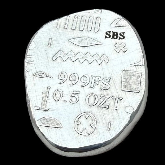 Egyptian Series 'Cat' .5 oz .999 Pure Silver Nugget Hand Crafted by St Bee's in England, Antique Finish, Includes Wooden Box & COA, Mint Condition Limited Edition