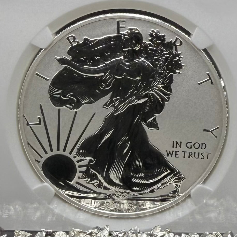 Reverse Proof & Enhanced Finish (2 Coin Set) 2013 (W) $1 American Silver Eagle NGC PF70 White Core Holder Classic Brown Label