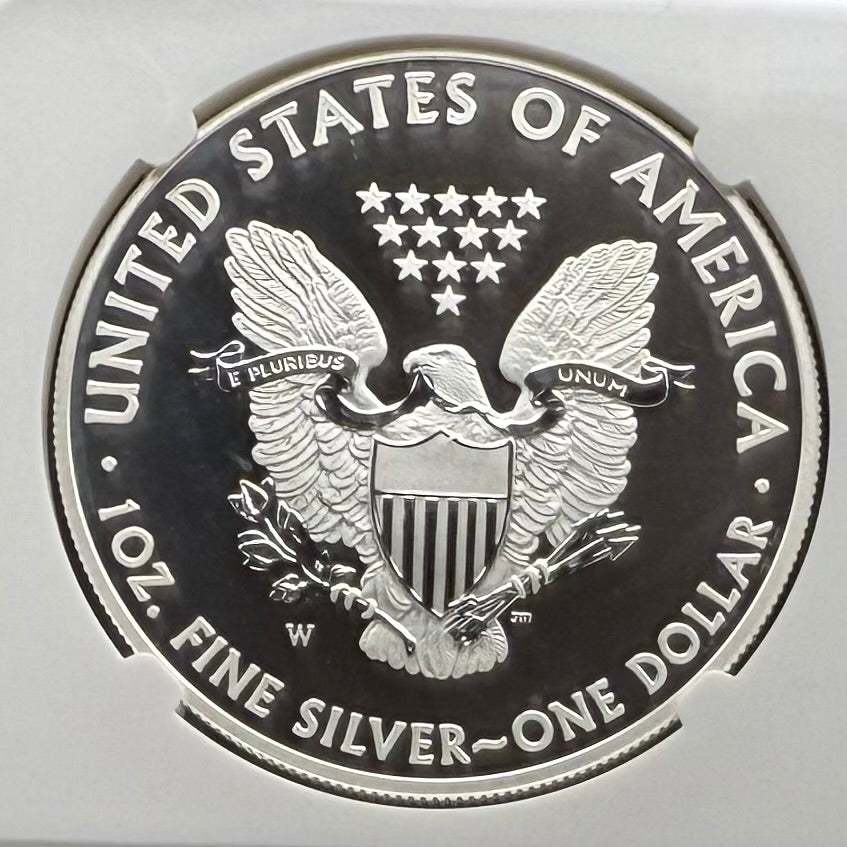 Reverse Proof & Enhanced Finish (2 Coin Set) 2013 (W) $1 American Silver Eagle NGC PF70 White Core Holder Classic Brown Label