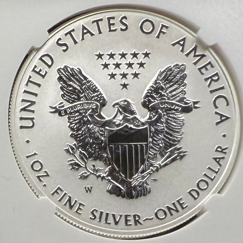 Reverse Proof & Enhanced Finish (2 Coin Set) 2013 (W) $1 American Silver Eagle NGC PF70 White Core Holder Classic Brown Label