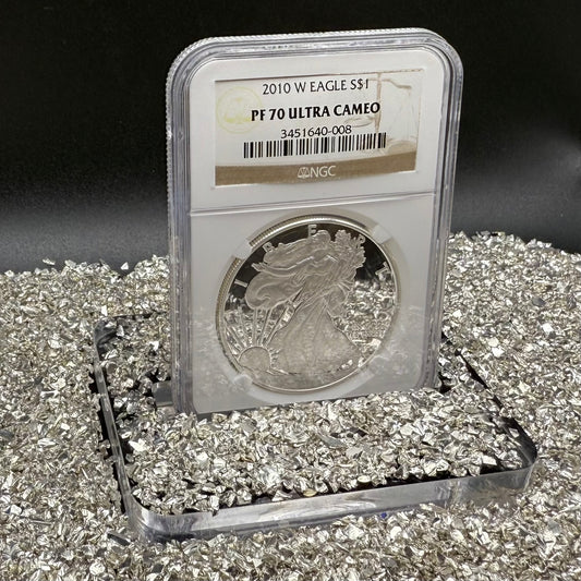 Proof 2010 (W) $1 American Silver Eagle NGC PF70UC Classic Brown Label (1 of 9,023)
