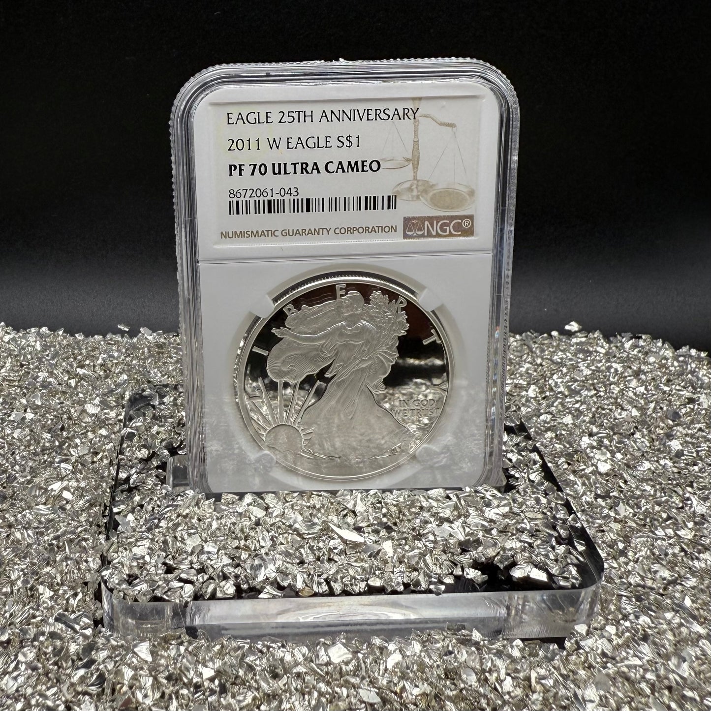 Proof 2011 (W) $1 American Silver Eagle NGC PF70UC 25th Anniversary Modern Brown Label Mint (1 of 9,295)